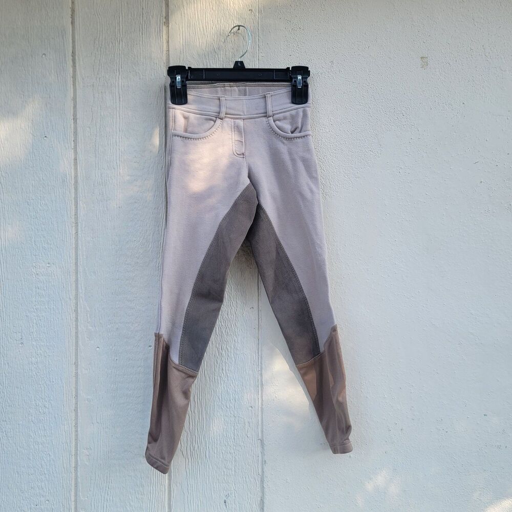Ovation Breeches Leggings Womens XS Riding Equestrian Compression Full Seat Tan
